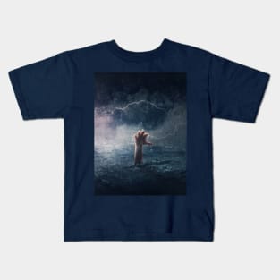 hand sinking in the ocean Kids T-Shirt